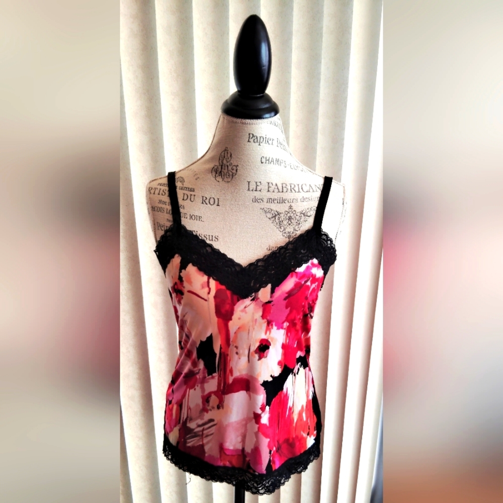 Susan Graver Camisole with Black Lace Trim